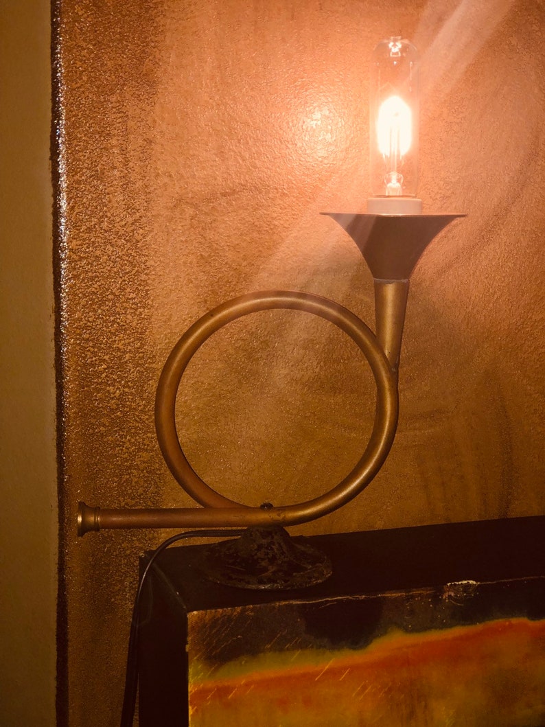 Vintage horn lamp handmade