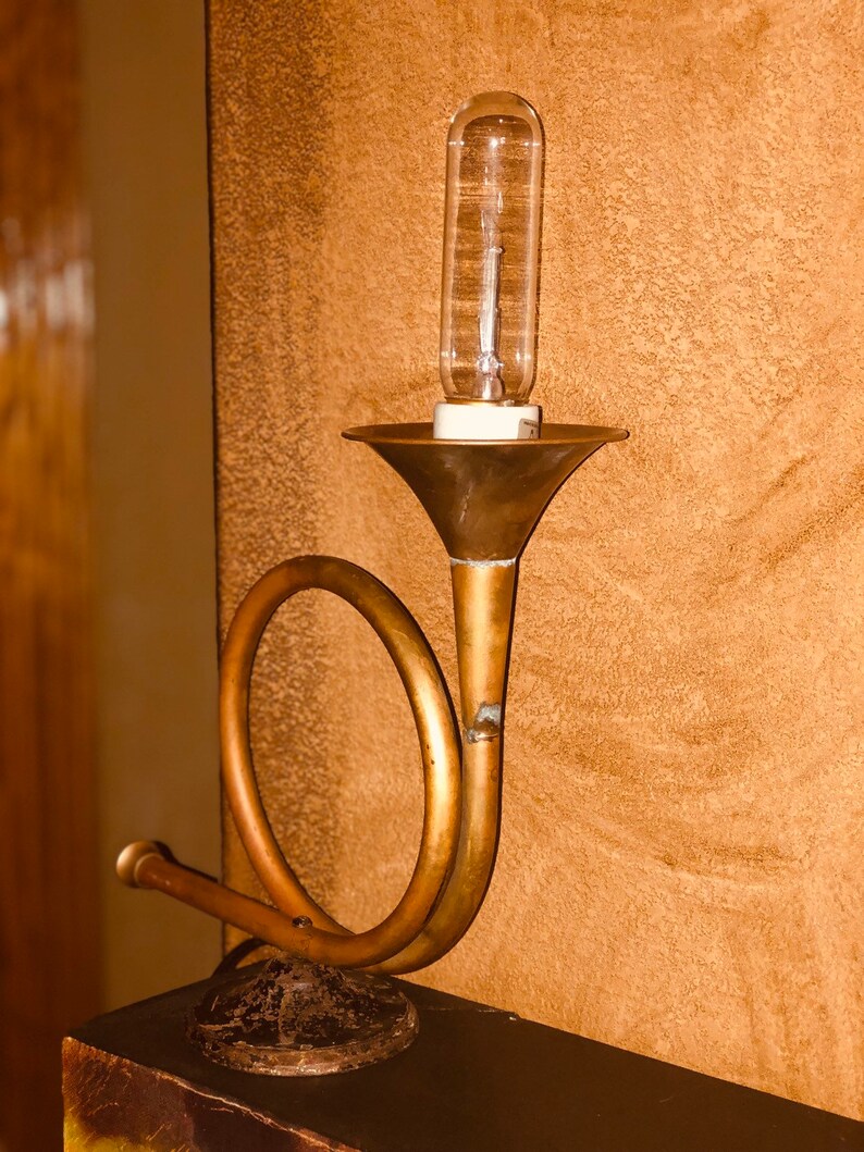 Vintage horn lamp handmade