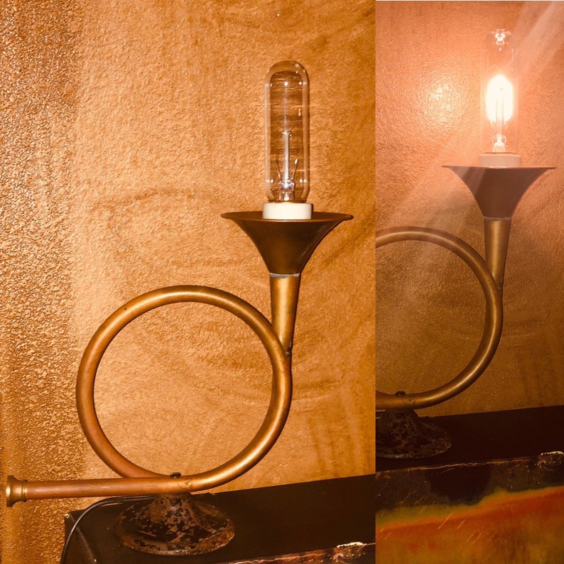 Vintage horn lamp handmade