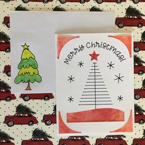 Handmade card, greeting card, Christmas card, Holiday card, Note card, simple card