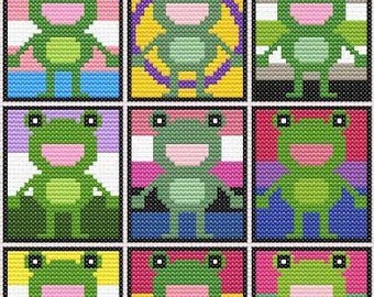 Pride Frogs Cross Stitch Pattern