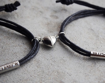 Heart Magnetic bracelets, Couples magnets bracelet, couple bracelet, coordinate magnets gift, boyfriend girlfriend, Gifts Customized Gifts