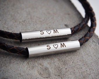 Anniversary Gifts, Couples Coordinate Bracelets, Couples Bracelets, Couples initials, Couple date, Couple jewelry, Gift for his hers, Gift