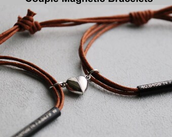2026 Valentines Gifts/ Matching Couple Magnetic bracelets, Couples Wedding bracelets, magnetic Bracelet Heart, Anniversary, Custom Bracelets