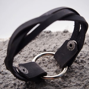 8.5&quot; Dark Grey O ring holder, Wear the ring bracelet, wedding ring holder, replace ring bracelet, o ring jewelry, widow gift, women men,gift