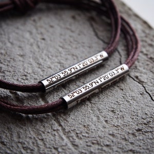 Couples Coordinates bracelet, Men coordinate bracelet, Men, long distance coordinates bracelets, personalized Bracelet, Couples Gifts