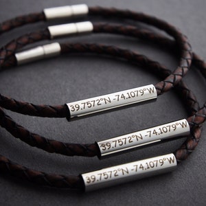 Stainless steel/ Coordinates Bracelets, Couples Coordinates Bracelets, Coordinates Bracelets, Coordinate jewelry, Custom Coordinate Gifts