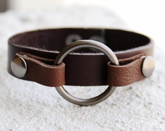 Elegant Ring Holder Bracelet, Replacement O ring bracelet, wear husband ring, wear the ring, BDSM bracelet, genuine leather, Grief bracelet