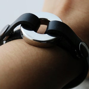 Urn Bracelet, Custom Engraved Bracelet, O ring, Circle of Life Jewelry,Cremation Memorial Jewelry, Pet Sympathy Gift, Black Leather Bracelet