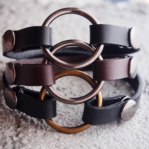 Replacement Ring/ leather men women bracelet, Wear a Ring Bracelet, wedding O ring bracelet, men, women, leather bracelet, widow  bracelet
