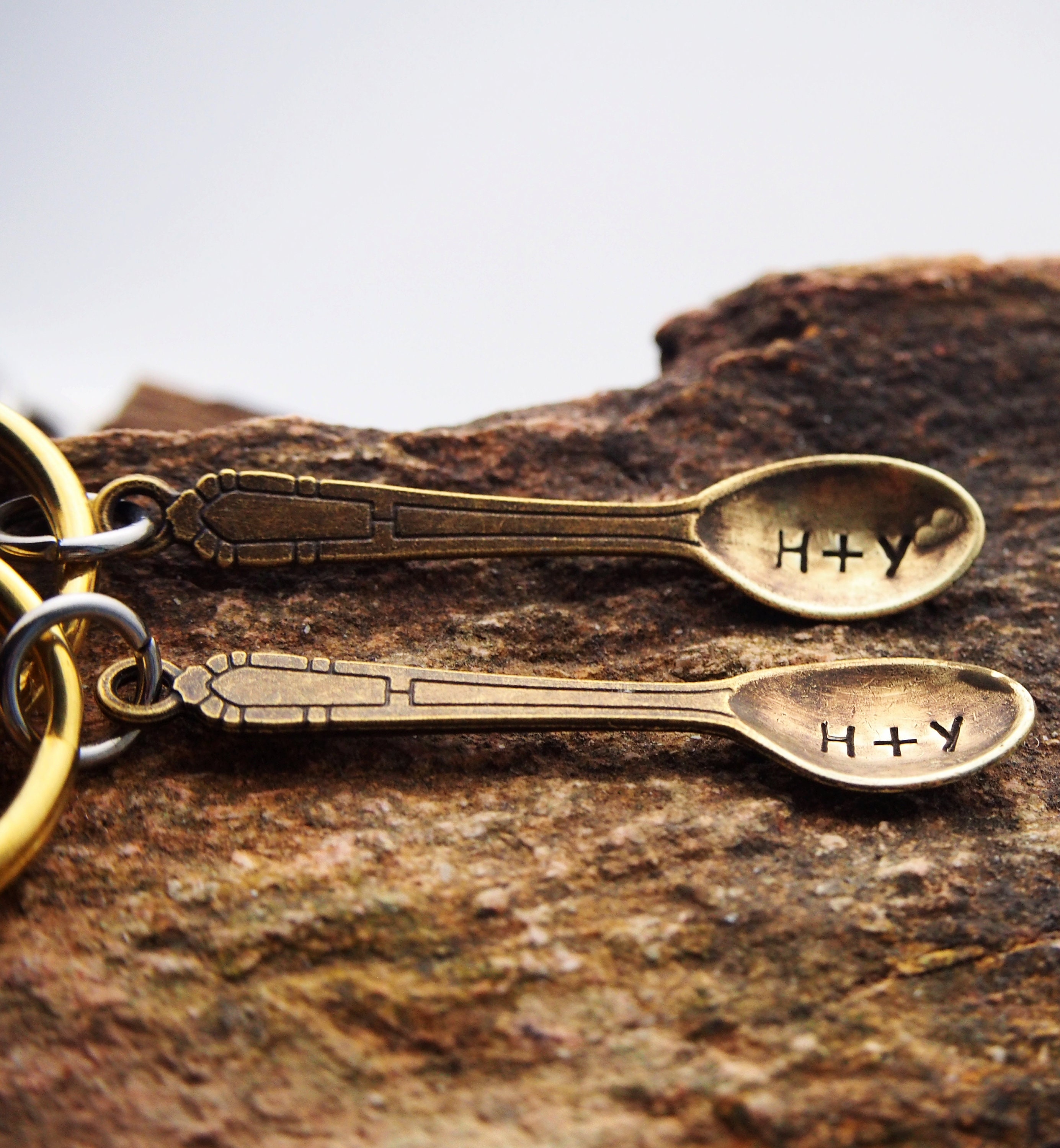 Spoon Couples Keychain, Couples Keychains Initial, Boyfriend Girlfriend ...