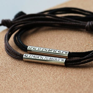 Custom Engraving Coordinate Bracelet, mens, womens, pulseras coordenadas, longitude latitude, couple bracelet set, custom engraved Bracelet