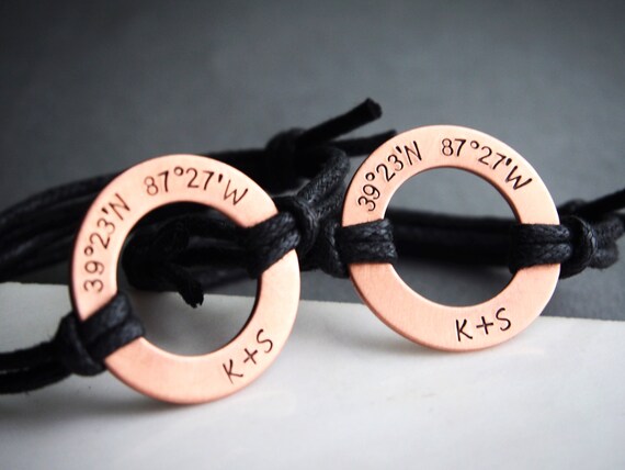 Custom Engraved Magnetic Couple Bracelet Set, CoupleGifts.com