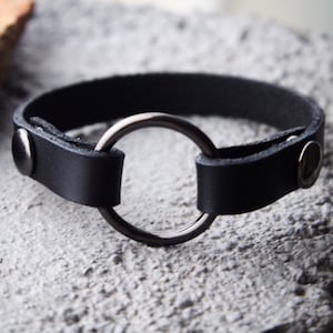 Wear a  Ring/ Personalized leather men women bracelet, Leather grief Bracelet, wedding, men, women, Gift, leather bracelet, widow  bracelet