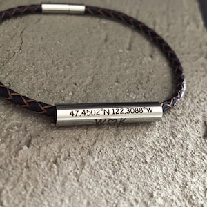 Engraved Coordinates Bracelets, Gps Coordinate Bracelet, Boyfriend Bracelet, Couple initials, Relationship Gift, Mens Coordinate Bracelets