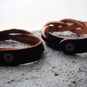 Personalized Name Leather Bracelet For Men - Custom Engraved With 1-5 Names, Braided Dad Bracelet Gift For Husband, Boyfriend, Father's Day - View #8