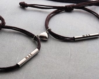 Magnetic Couples Name Bracelet, infinity, love, couple bracelet set, LGBT Couple Bracelet, partner bracelet, 100th anniversary bracelet