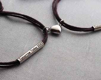 Magnetic heart bracelet, Magnetic Love bracelet, heart magnetic, Couple jewelry, Couple gifts, heart magnetic, 100th anniversary Bracelet