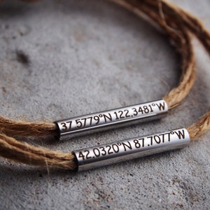 Boyfriend Coordinates bracelet, Couples coordinate bracelet, Men, long distance coordinates bracelets, personalized Bracelet, Couples Gifts