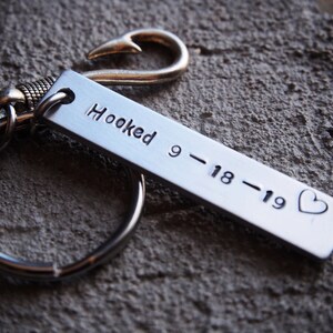 Personalized Mens Keychain, Personalized Gifts for him, mens Keychain, mens anniversary gifts, I am hooked Keychain, husband, boyfriend gift