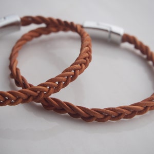 Boyfriend Girlfriend Bracelets, Couples Gifts, Real Leather Braided Bracelets, Couples Bracelets, magnetic closure, Personalized Bracelets