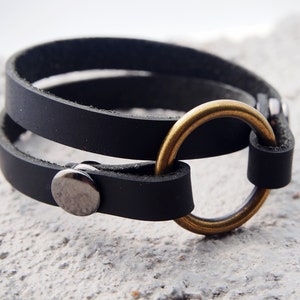 Real Leather/ Ring Bracelet Holder, Replacement O ring Bracelet, custom, engrave, wedding, O ring Bracelet, Widow Bracelet, Gift for her