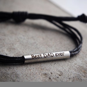 Father's Day Gifts, DAD Coordinates bracelet, Mens Latitude Longitude bracelet black Leather, personalized Bracelet, Gift for him, stainless