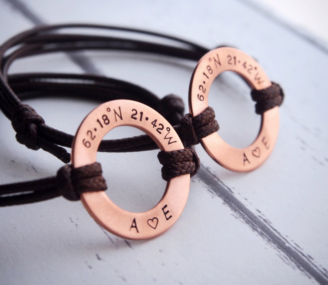 Custom Coordinates Bracelets for Couples Bracelets Location Etsy
