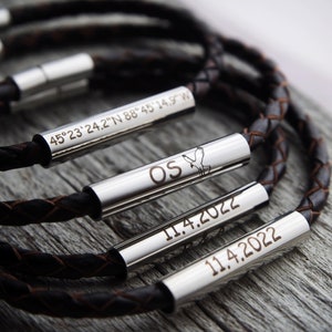 Engraved Custom Bracelet, Men women Leather Bracelet, high quality, handmade jewelry for him, boyfriend bracelet, Personalized Gift, men