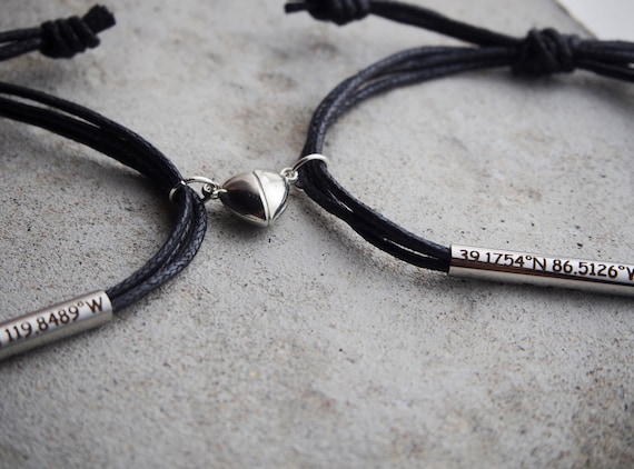 Pulsera con imán corazón para parejas ♥ Pulseras personalizadas pareja