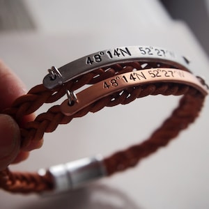 Set 2 Leather Couples Bracelets, Couples Bracelets, Couples Gifts, Real Leather Braided Bracelets, Personalized Bracelets, Couple Bracelets