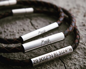 Pinky Promise Couple Bracelet, Leather Couple Bracelet, Coordinate Jewelry, Custom engraved set, Long distance relationship, Couples Gifts