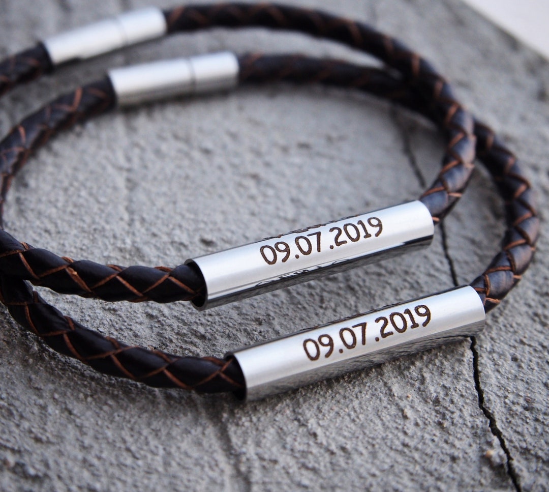 Custom date bracelets for couples Clearance