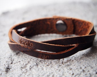 Echtes geflochtenes Lederarmband, geflochtenes Lederarmband Kinder, Geschenk für ihn, handgemachtes geflochtenes Lederarmband, Herrenschmuck, Ehemann