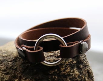 Wrap Leather/ Replacement O Ring Bracelet, Personalized, Wrap, Leather, date, Gifts, men, women, Custom leather bracelet, widow  bracelets