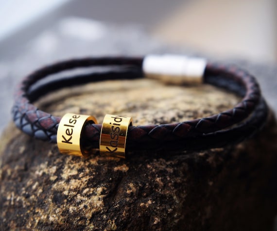 Bracciale Uomo Acciaio Bracciale Foto Uomo Personalizzato Miglior Regalo Per Papà Gioielli In Pelle Per Marito Bracciali Personalizzati - Foto 8