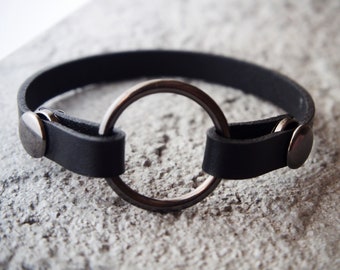 Personalized leather bracelet, Replacement O Ring, Wear a Ring Bracelet, wedding, Mens Gifts, men, women,leather bracelet, widow  bracelet