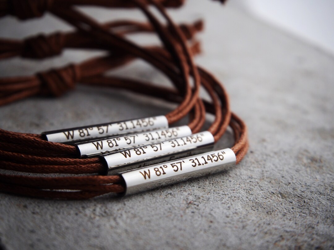 Thru-hiker Gifts, Coordinate Bracelet, Coordinates Jewelry, Backpacker ...