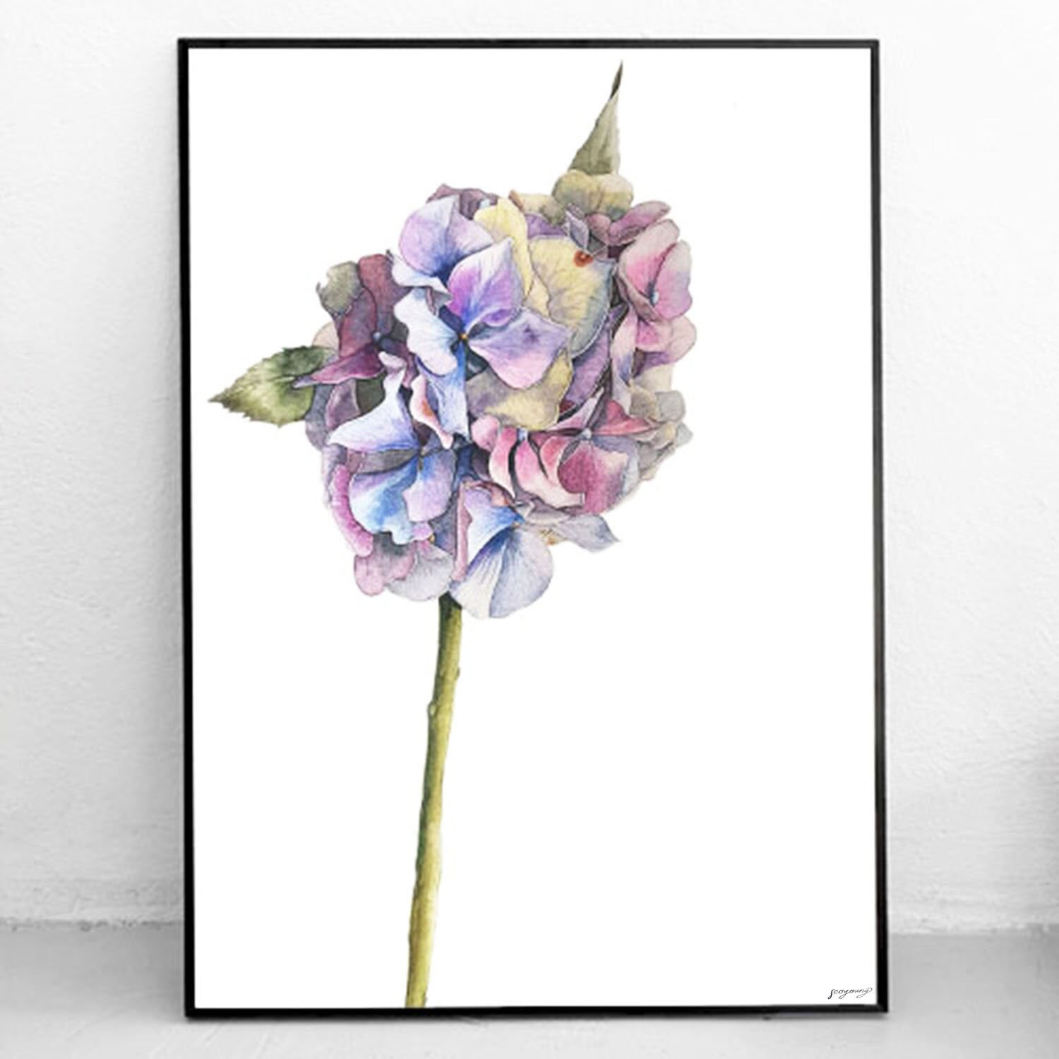 Set of 3 hydrangea Printspinkbluepurple hydrangeas | Etsy