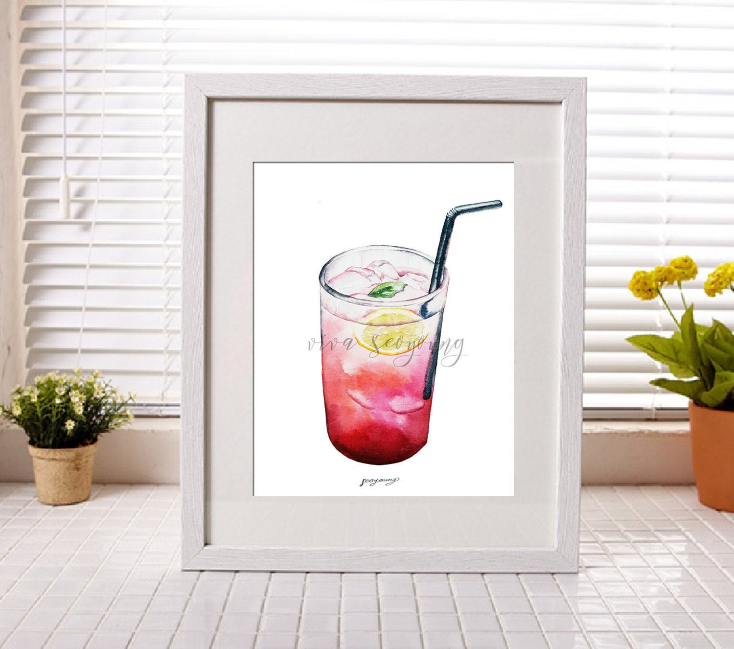 Set of 3 Drink Printswatercolor Drinkscocktaillime Etsy