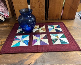 Patchwork Table Runner for Every day in Red