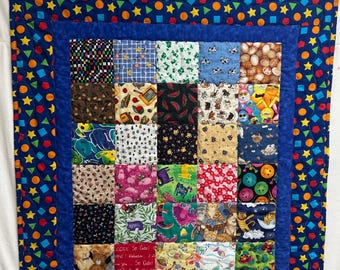 I Spy Toddler Quilt, Novelty Fabrics, Tummy Time Fun or for Use in the Car
