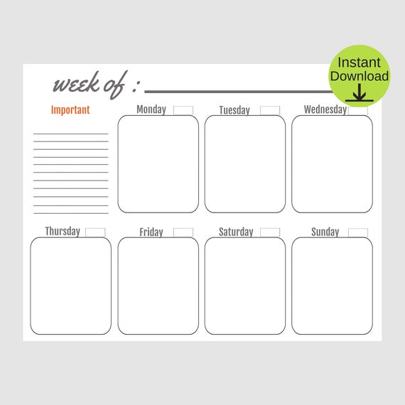 Weekly Planner Printable to Do List Print at Home Diary - Etsy