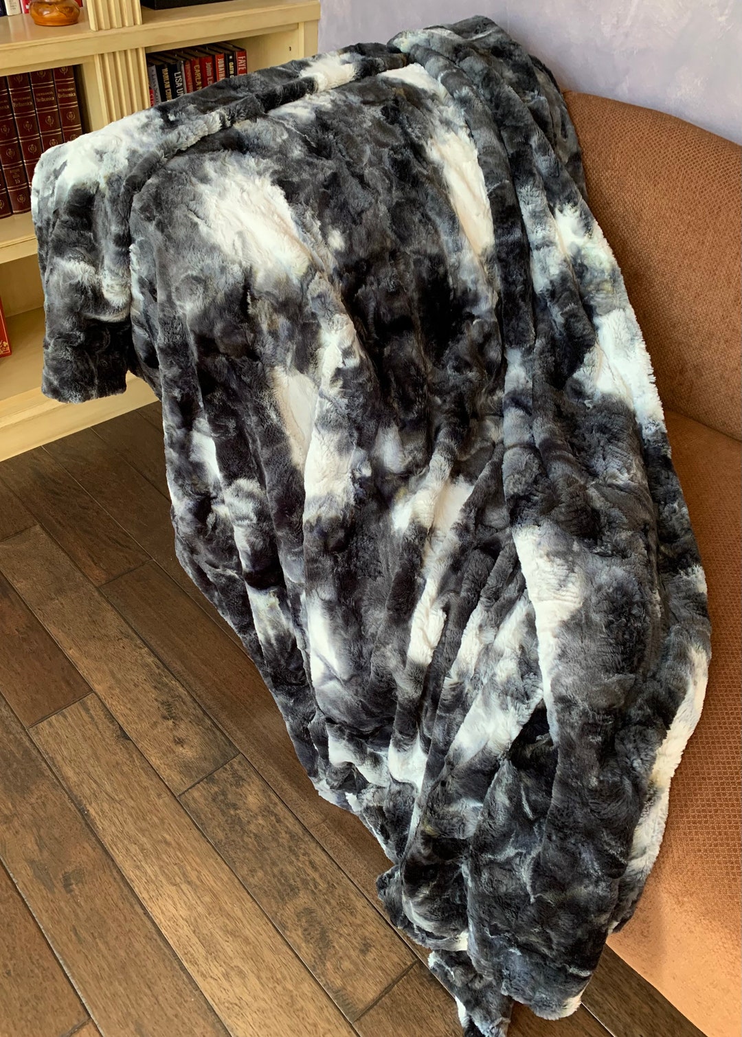 Handmade Luxury MINKY Blanket ,minky Blanket, Soapstone Sorbet Luxe