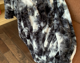 Handmade Minky Blanket: Soapstone Sorbet Luxe Cuddle, Double-Sided