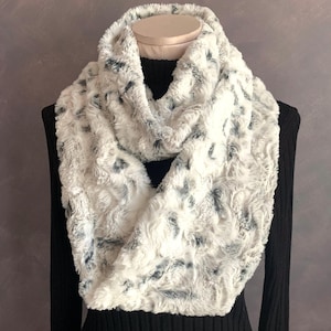 Luxe Cuddle Minky Snowy Owl Infinity Scarf
