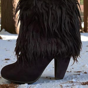 Black Bear Faux Fur Boot Cuffs image 2