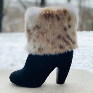Siberian Leopard  Faux Fur Boot Cuffs