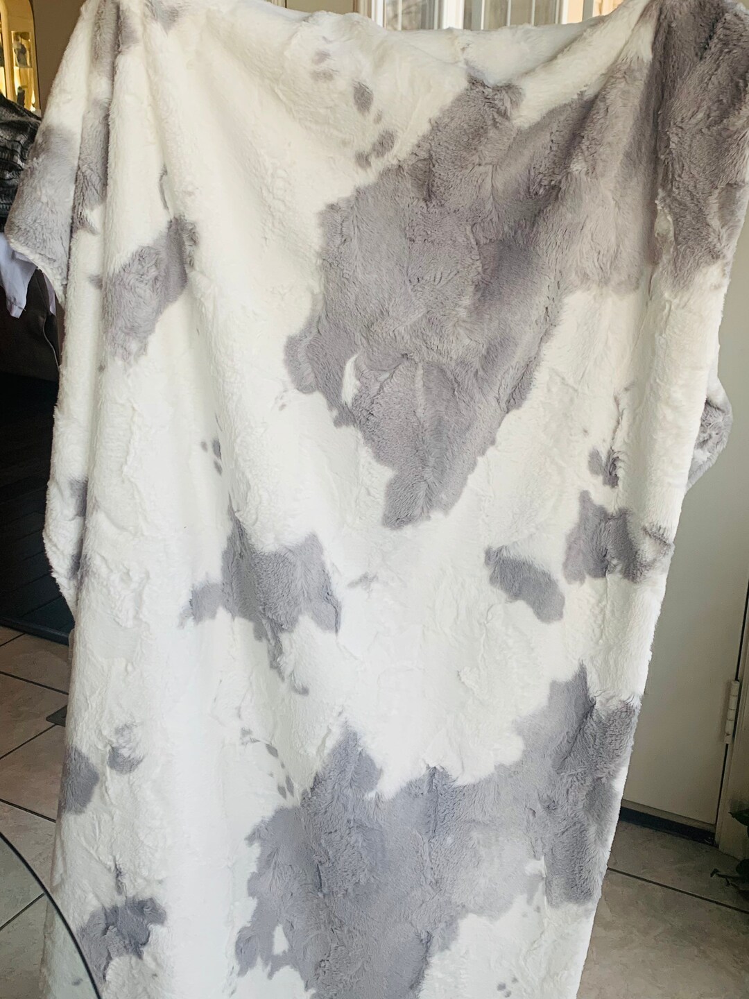 Handmade Luxury MINKY Blanket ,minky Blanket, Tinsel Calf Luxe Cuddle