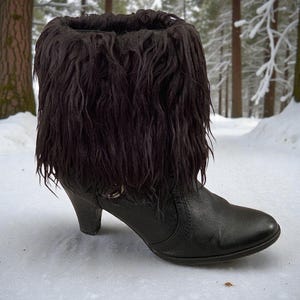 Black Bear Faux Fur Boot Cuffs image 3